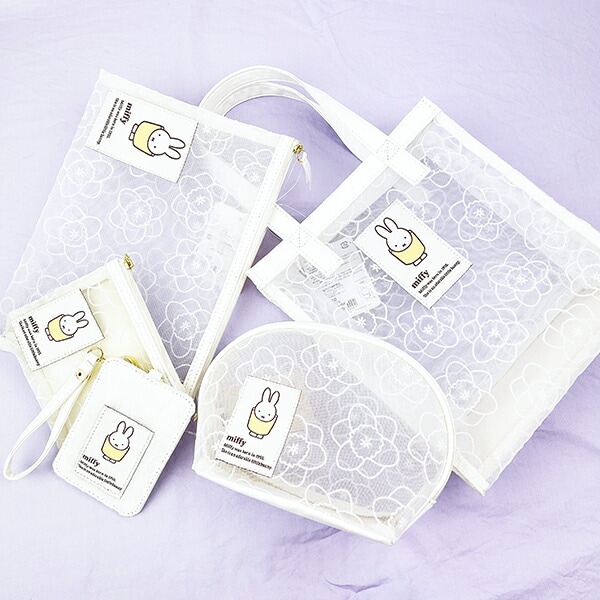 ミッフィー miffy パスケース ホワイト フラワーシリーズ