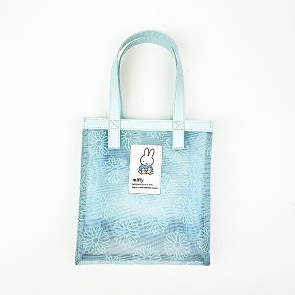 ミッフィー miffy トートバッグ ブルー フラワーシリーズ