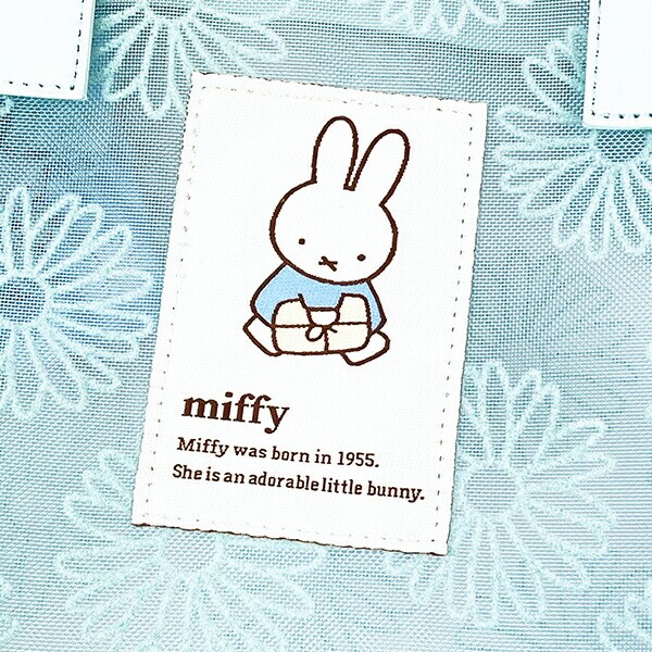 ミッフィー miffy トートバッグ ブルー フラワーシリーズ