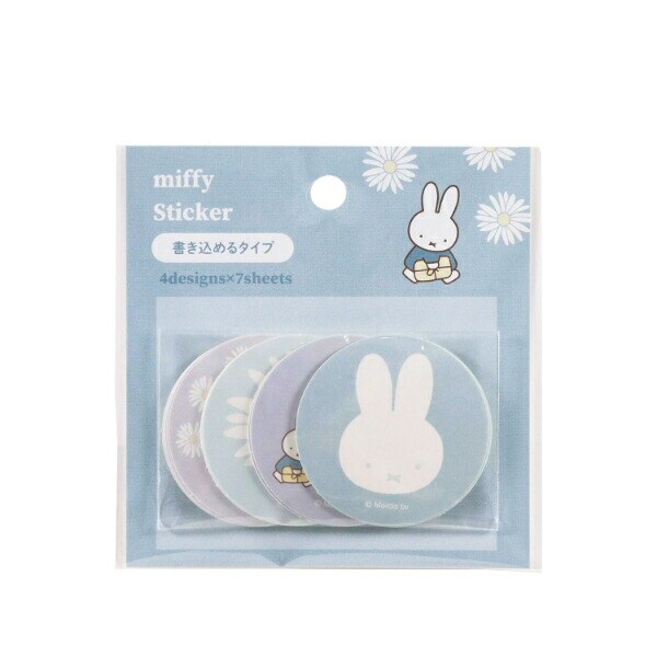 ミッフィー miffy フレークシール ブルー フラワーシリーズ ステッカー 文具 日本製
