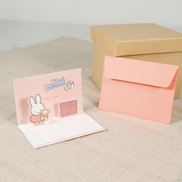 ミッフィー miffy メッセージカード ピンク フラワーシリーズ 文具 日本製