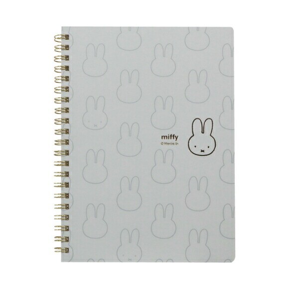 ミッフィー miffy A5リングノート (グレー) 文具 日本製 フェイスシリーズ