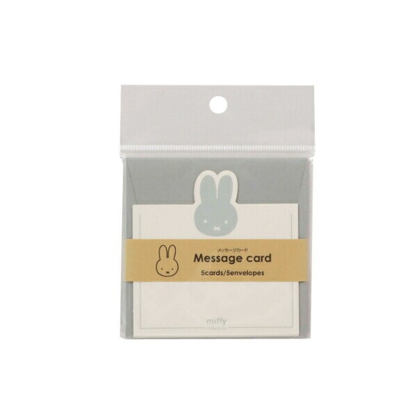 ミッフィー miffy メッセージカード (グレー) 文具 日本製 フェイスシリーズ