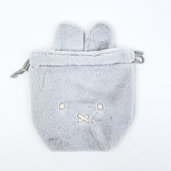 ミッフィー miffy 巾着袋 (グレー) フェイスシリーズ