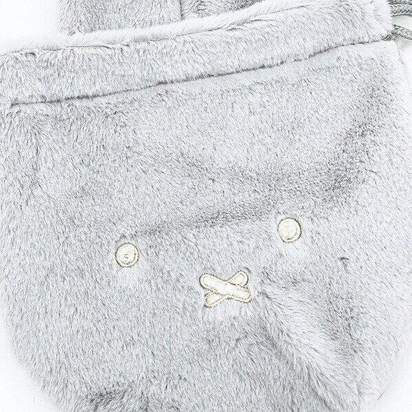 ミッフィー miffy 巾着袋 (グレー) フェイスシリーズ