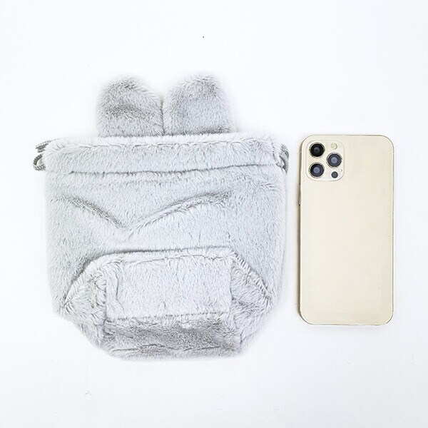 ミッフィー miffy 巾着袋 (グレー) フェイスシリーズ