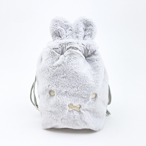 ミッフィー miffy 巾着袋 (グレー) フェイスシリーズ