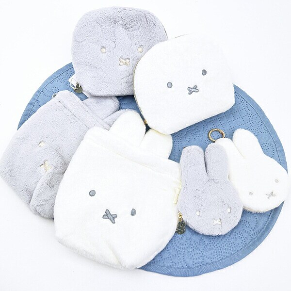 ミッフィー miffy 巾着袋 (グレー) フェイスシリーズ