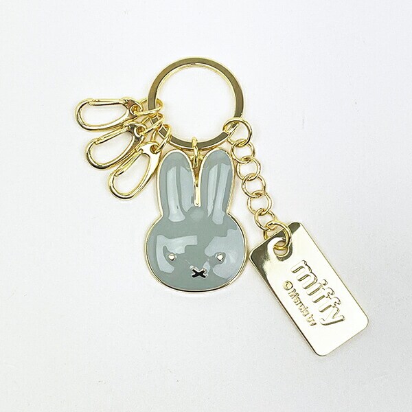 ミッフィー miffy キーリング (グレー) フェイスシリーズ