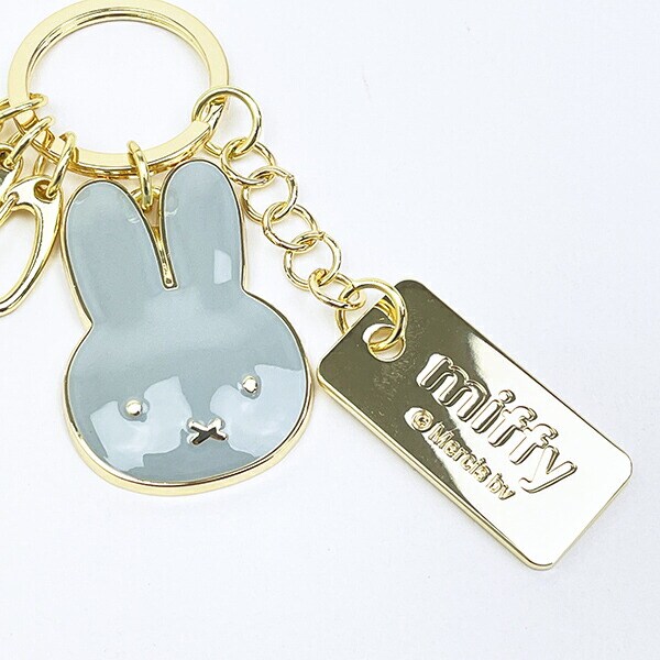 ミッフィー miffy キーリング (グレー) フェイスシリーズ