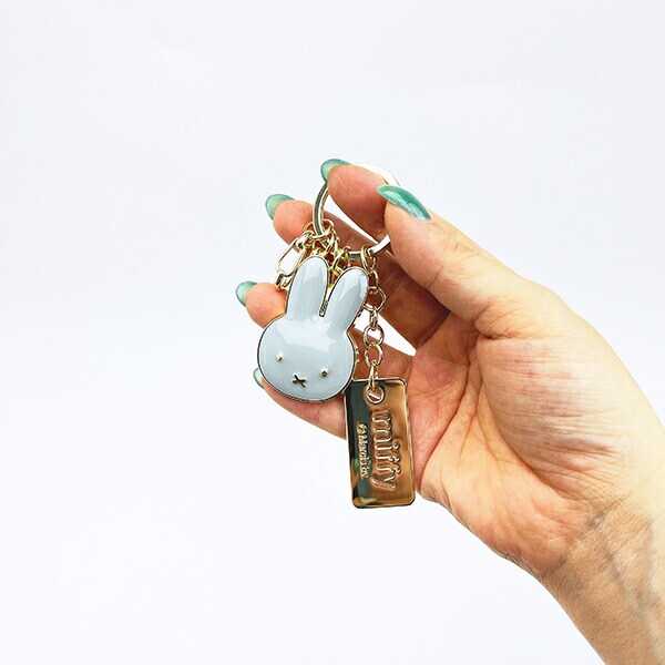 ミッフィー miffy キーリング (グレー) フェイスシリーズ