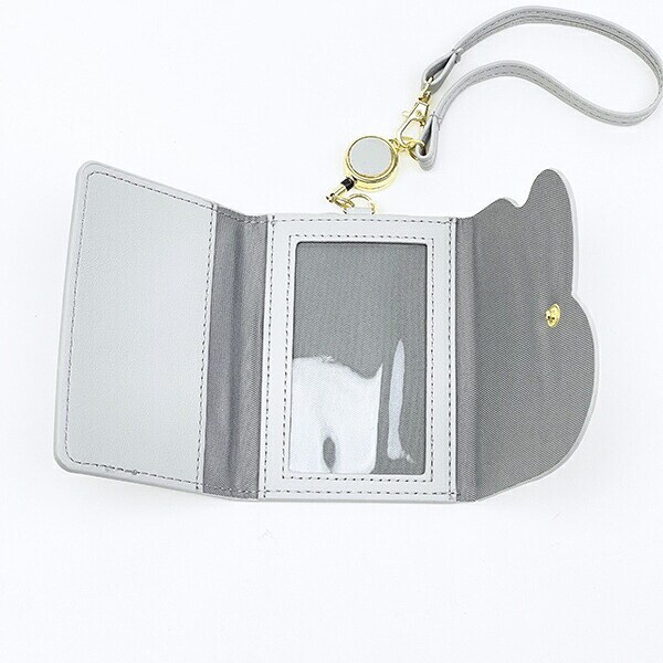 ミッフィー miffy パスケース (グレー) 定期入れ フェイスシリーズ