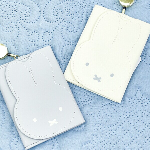ミッフィー miffy パスケース (グレー) 定期入れ フェイスシリーズ