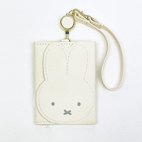 ミッフィー miffy パスケース (アイボリー) 定期入れ フェイスシリーズ