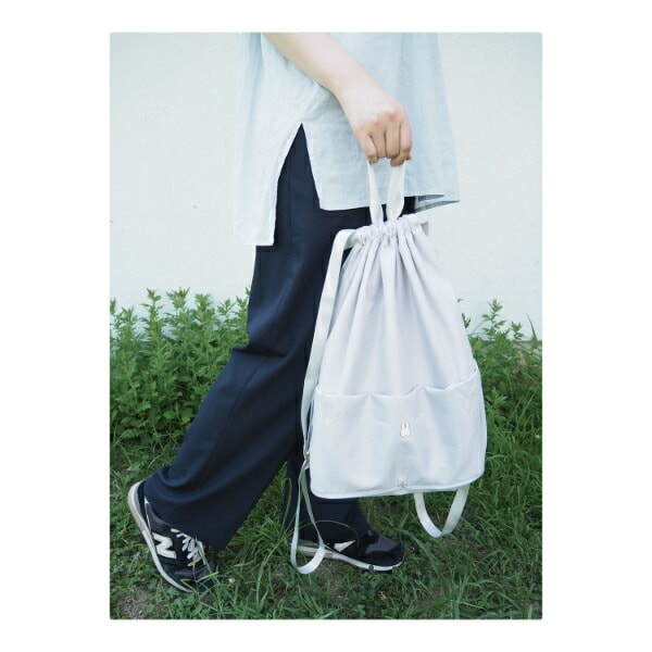 ミッフィー miffy バッグサック (グレー) フェイスシリーズ