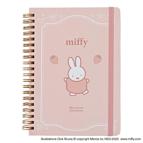 ミッフィー miffy バンド付きB6ノート ストロベリー 文具