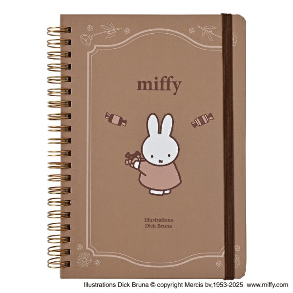 ミッフィー miffy バンド付きB6ノート チョコレート 文具