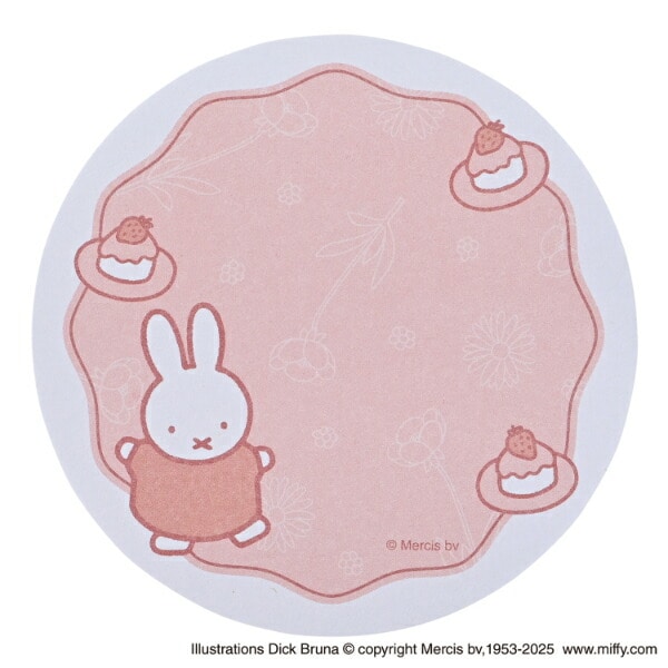 ミッフィー miffy 丸箱入りメモ ストロベリー 文具