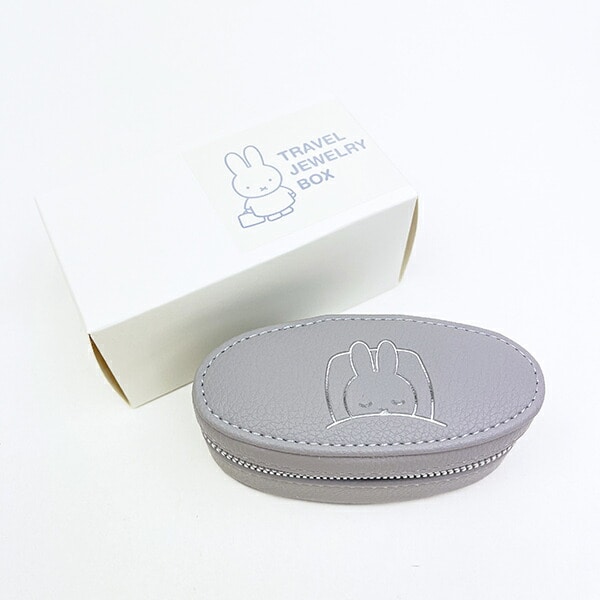 ミッフィー miffy オーバル トラベルジュエリーボックス (ラベンダーグレー)