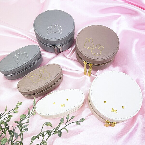 ミッフィー miffy オーバル トラベルジュエリーボックス (ラベンダーグレー)