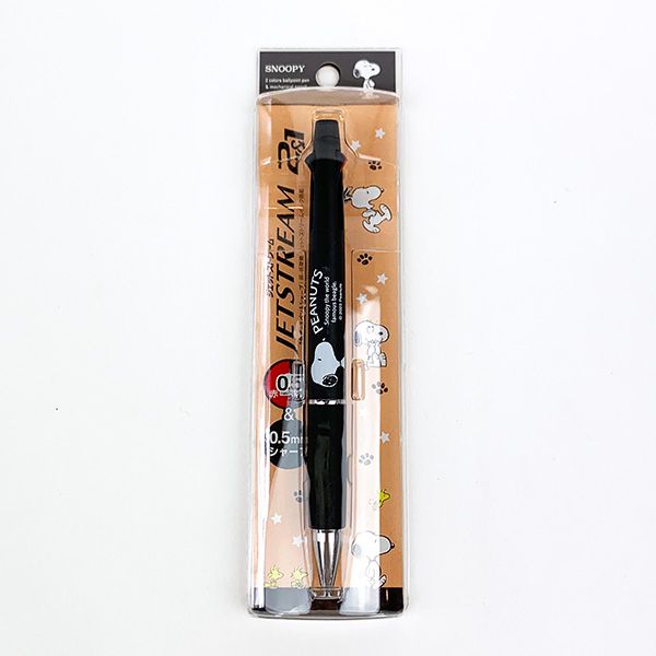 スヌーピー ジェットストリーム（2色ボールペン＆シャープペン） Snoopy ブラック 文房具 日本製