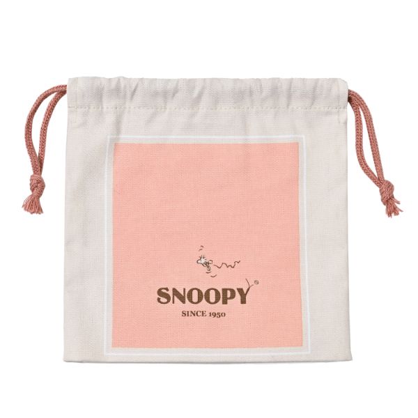 スヌーピー 巾着袋（カフェ） 喫茶シリーズ ピンク PEANATUS SNOPPY 日本製