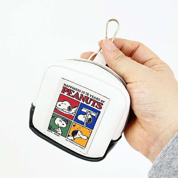 スヌーピー PEANUTS 75th ミニポーチ (ホワイト) SNOOPY