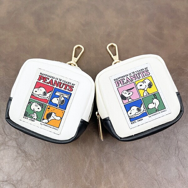 スヌーピー PEANUTS 75th ミニポーチ (ホワイト) SNOOPY