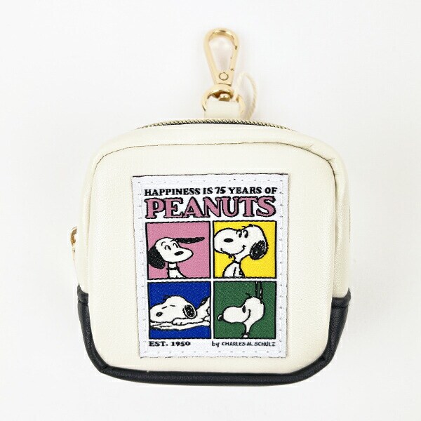 スヌーピー PEANUTS 75th ミニポーチ (ベージュ) SNOOPY