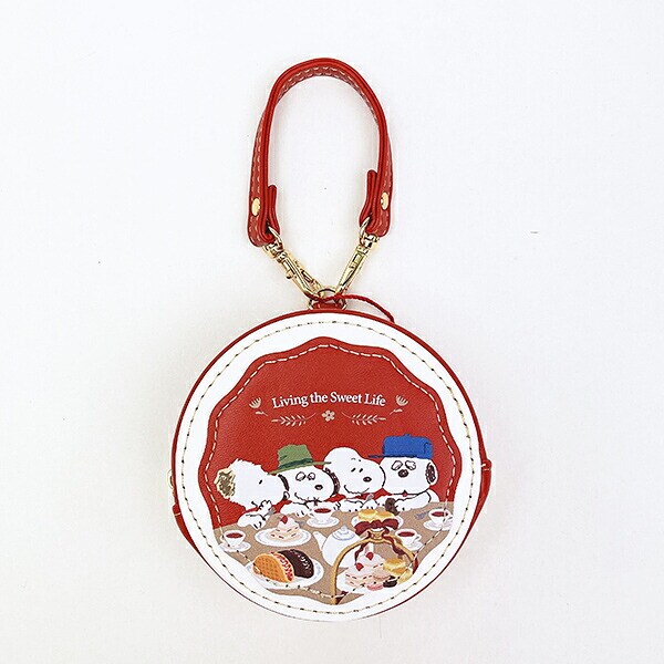 スヌーピー ラウンドマカロンポーチ アールグレイ SNOOPY