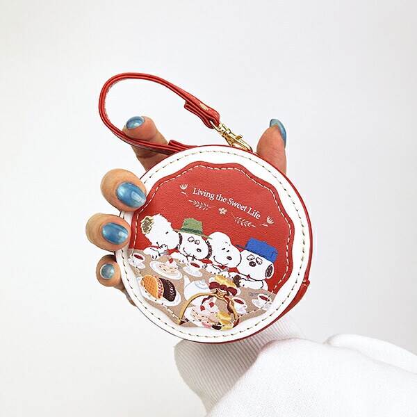 スヌーピー ラウンドマカロンポーチ アールグレイ SNOOPY