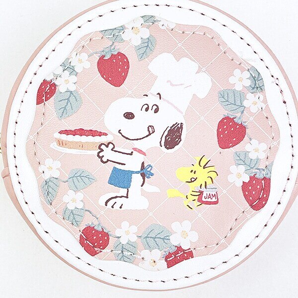 スヌーピー ラウンドマカロンポーチ ストロベリー SNOOPY