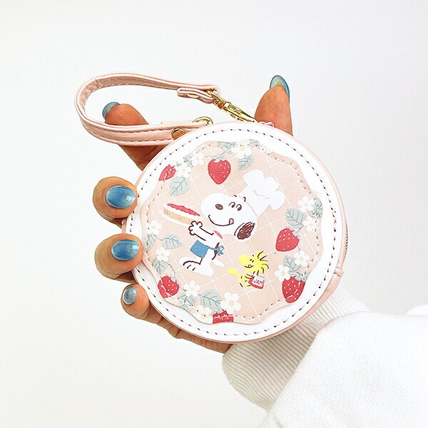 スヌーピー ラウンドマカロンポーチ ストロベリー SNOOPY