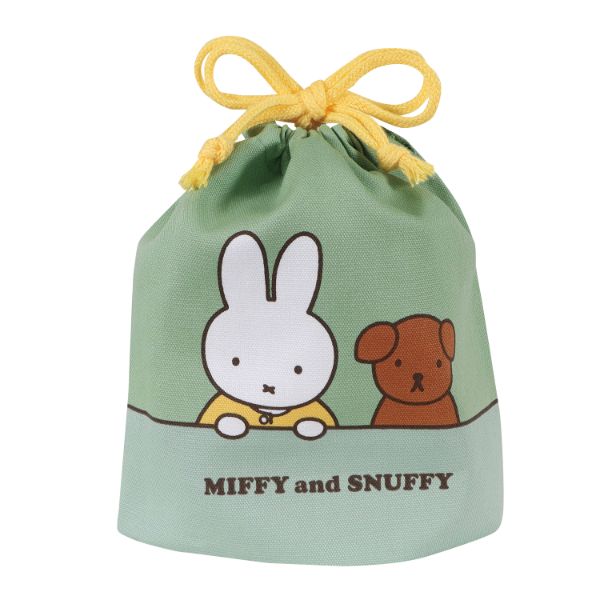 ミッフィー＆スナッフィー 巾着袋（グリーン） 小物入れ 文房具 miffy and snuffy 23AW 日本製