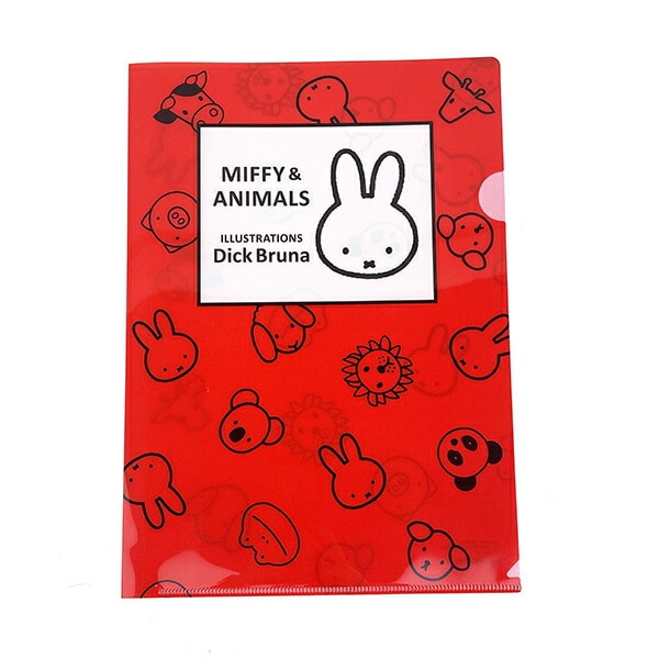 ミッフィー MIFFY & ANIMALS A4クリアホルダー (レッド) 文具  日本製