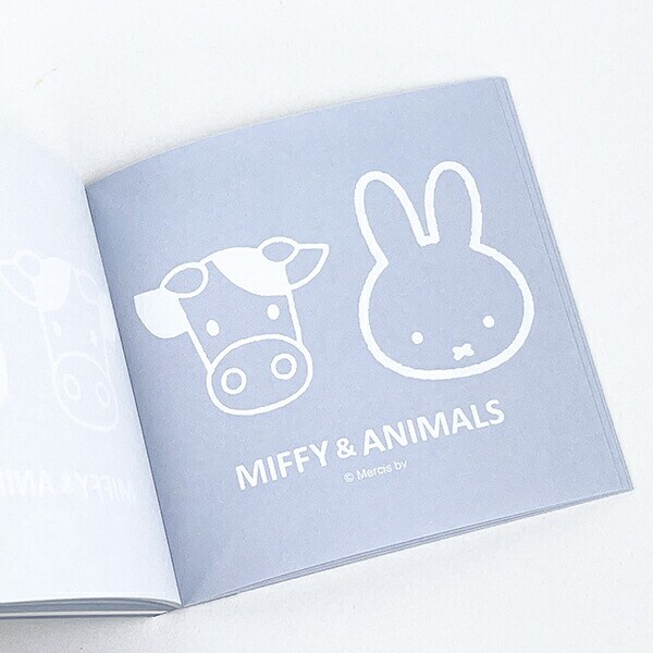 ミッフィー MIFFY & ANIMALS スクエアメモ (ブルー) 文具  日本製