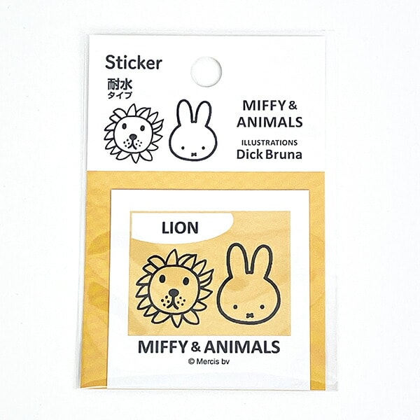 ミッフィー MIFFY & ANIMALS ステッカー (イエロー) 文具  日本製