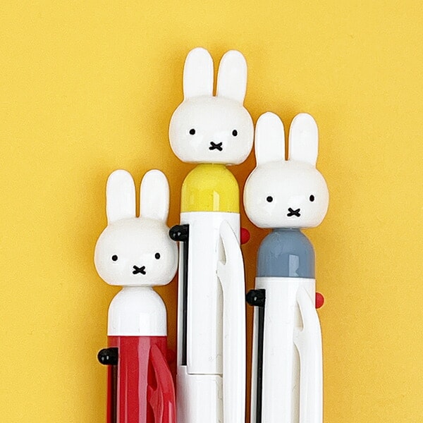 ミッフィー miffy & ANIMALS 3色ボールペン (レッド) 文具  日本製