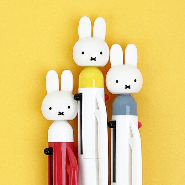 ミッフィー miffy & ANIMALS 3色ボールペン (ブルー) 文具  日本製