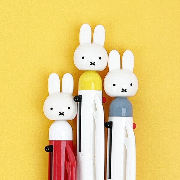 ミッフィー miffy & ANIMALS 3色ボールペン (イエロー) 文具  日本製