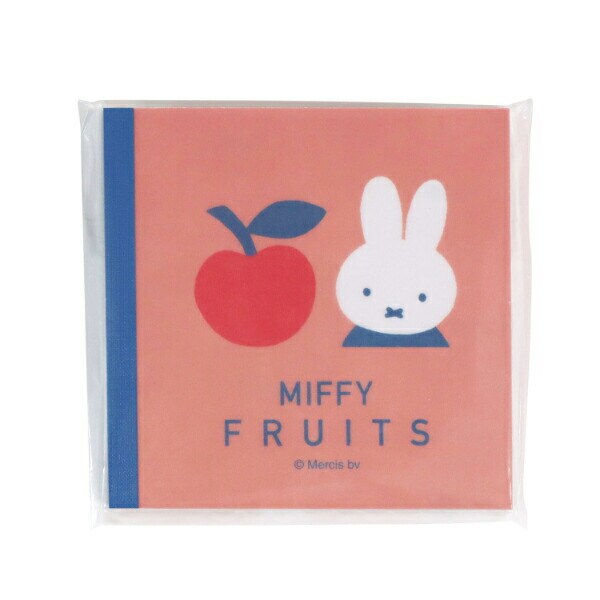 ミッフィー miffy りんご スクエアメモ 文具 MIFFY FRUITS 日本製