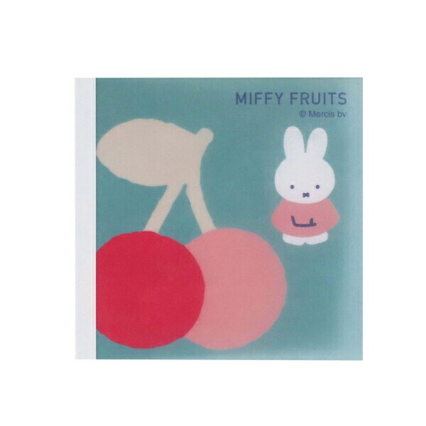 ミッフィー miffy さくらんぼ スクエアメモ 文具 MIFFY FRUITS 日本製