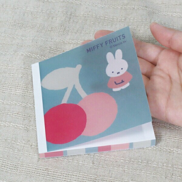 ミッフィー miffy さくらんぼ スクエアメモ 文具 MIFFY FRUITS 日本製