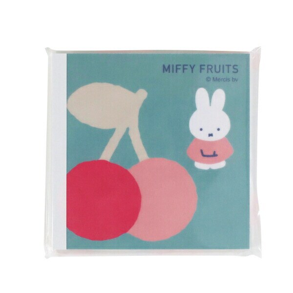 ミッフィー miffy さくらんぼ スクエアメモ 文具 MIFFY FRUITS 日本製