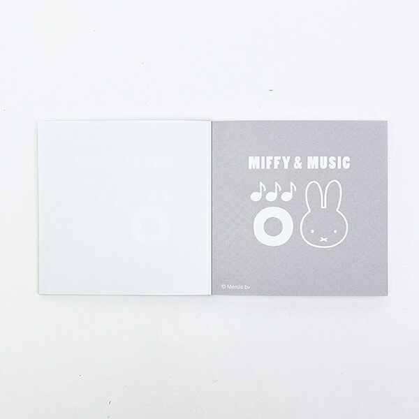 ミッフィー miffy スクエアメモ (グレー) 文具 日本製 MIFFY＆MUSICシリーズ
