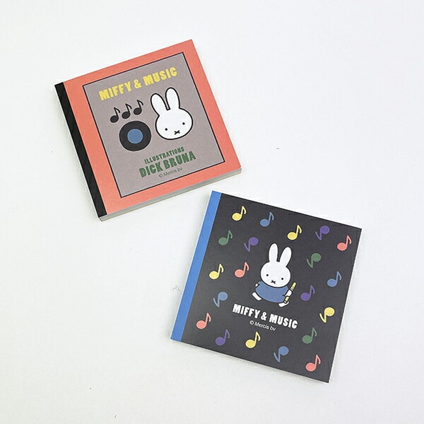 ミッフィー miffy スクエアメモ (ブラック) 文具 日本製 MIFFY＆MUSICシリーズ