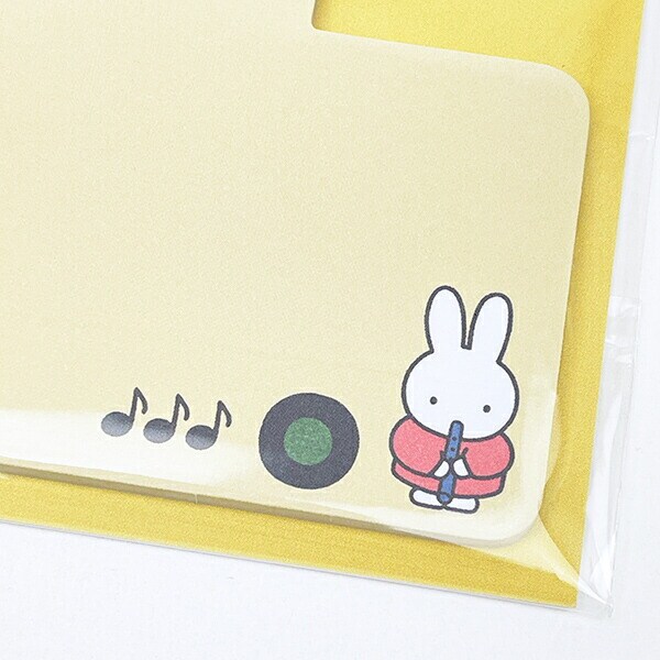 ミッフィー miffy ダイカット付箋 (イエロー) 文具 日本製 MIFFY＆MUSICシリーズ
