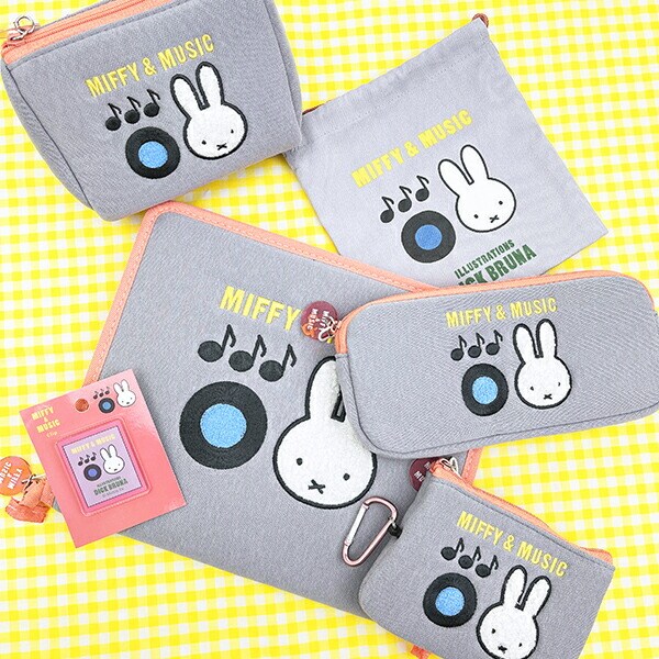 ミッフィー miffy ポーチ (グレー) MIFFY＆MUSICシリーズ