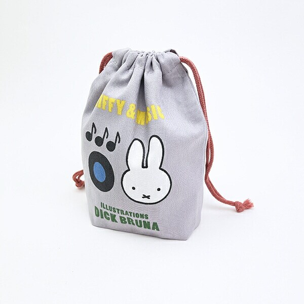 ミッフィー miffy 巾着袋（S) (グレー) MIFFY＆MUSICシリーズ
