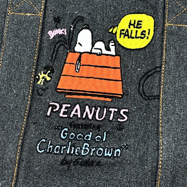 スヌーピー PEANUTS 75th デニム ミニトートバッグ ブラック ROOTOTE（ルートート）コラボ SNOOPY